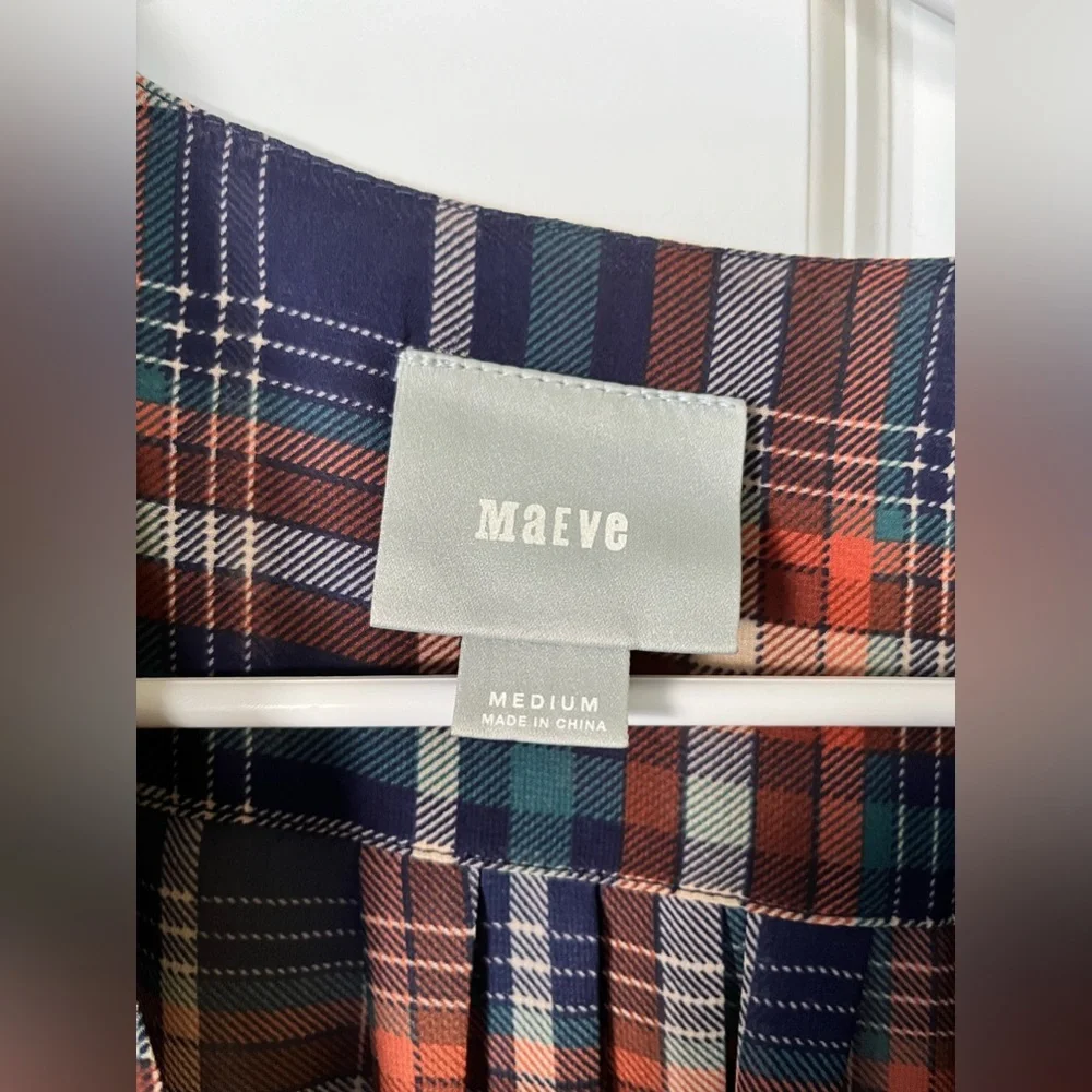 Anthropologie Maeve Plaid Blouse - Picture 3 of 5